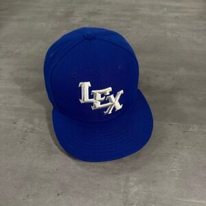 New Era Lexington Legends Hat 7‎ 3/8 Blue White Silver 59Fifty Fitted Cap